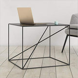 Canapé Side Table, Salon Fer Art Petite Table Carrée Bureau Salle de réunion Décoration Table basse Chambre Table de nuit (Color : Black)