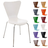 CLP Chaise Empilable Calisto en Bois - Assise Ergonomique - Chaise de Salle d’Attente en Bois Chaise, Hauteur Assise 45 cm -Couleurs au Choix: Blanc