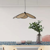JIANAND Pendentif Fleur en rotin tissé E27 Semi-intégré avec luminaire Suspendu au Plafond en Fil réglable pour Chambre à Coucher étude Couloir entrée décolighting (20 Pouces)