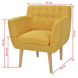 vidaXL Fauteuil pour Salon Chambre Bureau Tissu Jaune Sofa Chaise Maison