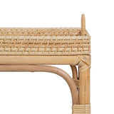LOLAhome Console grille avec étagère en rotin naturel 100 x 38 x 81 cm