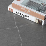 FATIVO Table Basse Marbre de Salon: Table Café Industrielle Rectangulaire Design Table Basse Noir Moderne Scantinave en Pierre Frittée Grand Plateau pour Salon Bureau Café - Gris 100x60x43cm