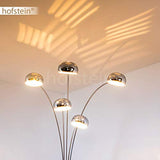 hofstein Lampadaire Nikkala, lampe sur pied en métal chromé avec effet de lumière, 5 x E14, lampe sur pied avec socle en marbre, sans ampoules
