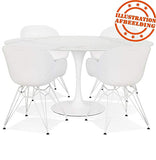 Alterego Table à Manger Design 'CHAMAN' Ovale Blanche en Verre Effet marbre - 160x105 cm
