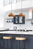 bamyum Suspension Luminaire en Metal de 30 cm, Plafonnier Vintage Peinte à la Main, Lustre Salon, Cuisine, Chambre, Salle à Manger, Couloir, Lampe Ronde E27, Suspension Luminaire, Éclairage Ton Cuivré