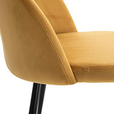HOMCOM Chaises de Salle à Manger Design scandinave - Lot de 2 chaises - Pieds effilés métal Noir - Assise Dossier Ergonomique Velours Moutarde