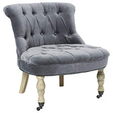 Atmosphera AC-Déco Fauteuil - Velours - Calixte - Gris