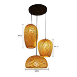 Main En Bambou Naturel Lustre Tissage Vintage Luminaire Suspendu Rotin Tissé Créations De Fées Créatives Réglable E27 Lumiere Plafond Restaurant Salon Chambre Rétro Vague Ombre Suspensions Lamp Design