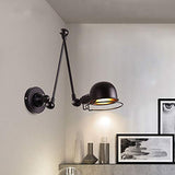 Applique murale extensible à long bras rétro, applique murale industrielle réglable, entrepôt/grange (Couleur : NOIR)