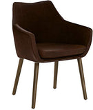 Morteens Chaise à accoudoirs Nicholas I - Imitation Cuir - Chocolat