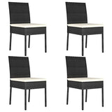vidaXL 4X Chaises de Salle à Manger de Jardin Chaises à Dîner de Patio Sièges d'Extérieur Chaises de Repas Terrasse Résine Tressée Noir