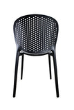Meubletmoi Lot de 4 chaises Noires empilables - Design Moderne - Robustes et légères – BILY Noir