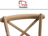 Fleda TRADING Chaise de Style Village, modèle viennois, en métal, Effet Vieilli minable, Pack DE 4 CHAISES (Bois)
