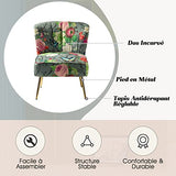 FABRICATION HAUS Chaise de Salle à Manger/Cuisine en Tissu Siège Rembourré avec Pieds en Métal pour Salle à Manger, Salon & Chambre, Gris