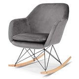 IDMarket - Fauteuil à Bascule Bora Velours Gris