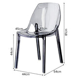 Transparent Acrylique Ghost Chair, Chaise De Salle À Manger Transparente De Mode Empilable, Chaises La Créativité Cristal Transparent pour Chambre à Coucher, Salon, Bureau,Brown