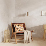 Rendez vous déco - Fauteuil - Kuna - Fauteuil Détente 1 Place en Teck avec Assise et Dossier en Cuir Tressé Marron - L.65 cm x P. 76 cm x H.69,5 cm - 9 kg