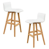 [en.CASA] Comptoir de Bar Blanc avec Tabouret de Bar hêtre Table de Bar Table Haute