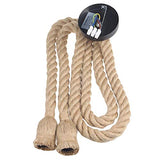 d.Stil Lustre Suspension en corde chanvre de double-tête E27*2 Douille Lumière pendante industrielle style rétro Creative Lampe réglable DIY pour salon café restaurant Hall (Jaune, 150cm)