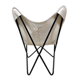 RAQI CRAFTS Chaise vintage en cuir de qualité supérieure fabriquée à la main avec cadre pliable - Chaise de salon rétro - Housse remplaçable - Blanc