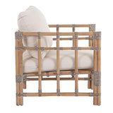 Tousmesmeubles Fauteuil en rotin avec Coussin - PUREZA - L 67 x l 73 x H 64 - Neuf