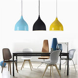 E27 Suspension Metal industrielle Lampe éclairage lustre Suspension réglable en hauteur pour salon Restaurants Cave Bars antichambres Chambre Abat-jour D17*H20cm (Bleu)