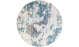 MANI TEXTILE - Tapis Rond Bleu Dimensions - 120x120