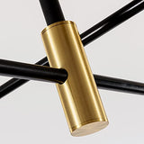 Nordic Sputnik Lustre SOZOMO moderne Sputnik Lustre Mid Century Or Noir Lampe à ramonage E27 Semi Flush Mount Plafonnier pour salon, salle à manger, loft (6 ampoules)
