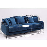 Kare Design Canapé Lullaby 3 Places Velours Bleu pétrole
