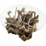 Kare Design - Table Basse Plateau Rond Pied Bois flotté Roots