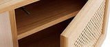 Miliboo Bureau à rangements Vintage Bois Clair chêne et cannage Naturel L130 cm Antik
