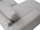 Vente-unique Canapé d'angle Gauche en Tissu et en Lin Gris Clair BRUNILDA