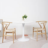 Tomile Wishbone Chaise en Y - En bois massif - Avec rotin - 2 chaises pour cuisine, salle à manger - Bois de frêne naturel