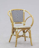 AubryGaspard Chaise bistrot en rotin Assise PVC Bleu