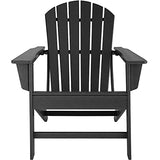 TecTake 800814 Chaise de Jardin Extérieur Design Adirondack Forme Ergonomique Résistant aux Intempéries Charge Max. 120 Kg – Diverses Couleurs (Noir)