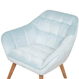 Beliani - Fauteuil - Karis - en Velours, Bleu Clair