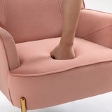 SEPNINE Fauteuil de Salon Moderne en Velours - pour Salon et Chambre à Coucher - Jusqu'à 135 kg (Rose)