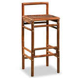 Festnight 5pcs Table Haute de Bar avec 4 Tabouret en Bambou Marron