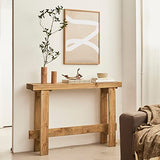 HANNUN - Table Console Zinek | Console Meuble d'entrée 120 x 85 Cm | Design Rustique | Table d'Appoint en Bois Massif d'Épicéa Recyclé Durable | Bout de Canapé pour l'Entrée Couloir Chambre Salon
