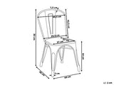 Kosmi - Lot de 4 Chaises Noires en métal Noir Mat Style Industriel Factory