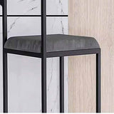 HYQHYX Chaise de Cuisine Industriel Tabourets Hauts en Velours Cadre en Métal Tabouret de comptoir pour Maison Facile à Monter 75cm (Color : Black-C, Size : 55CM)