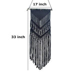 shangji Tenture Murale en macramé, décoration Murale tissée Boho Chic, Art Mural Tapisserie Noir et Blanc pour Appartement, décoration de dortoir (Noir x 1)
