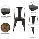 Tolix Lot de 4 chaises de salle à manger empilables en métal pour extérieur, cuisine, bistrot industriel vintage pour restaurant