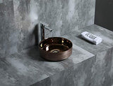 Starbath Plus - Lavabo en céramique - Forme ronde - Couleur Cuivre - Dimensions 35 x 35 x 12 cm - Idéal pour les plans de travail dans la salle de bains et les meubles de toilettes
