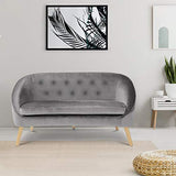 IDMarket - Canapé Banquette en Velours Sonia Gris