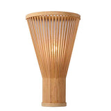 QJUZO E27 Lampe Murale Bambou Osier Rotin Ventilateur Abat-Jour Applique Murale Moderne Classique Luminaire Murale Chambre Décoration pour Intérieur Salon Couloir (Pas D'ampoule)