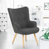 IDMarket - Fauteuil scandinave Ivar en Tissu Gris Anthracite