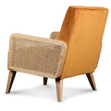 Déco en Ligne - Fauteuil Velours Orange cannage