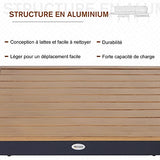 Outsunny Ensemble Salon de Jardin d'angle Design Contemporain 5 Places Coussins Marron Table Basse alu. Noir et Imitation Bois