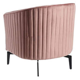 Tousmesmeubles Fauteuil Métal/Tissu Velours Rose - KURASEE - L 72 x l 62 x H 77 - Neuf